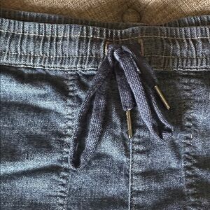 Level 99 Denim-Look Pull-On Shorts - Blue